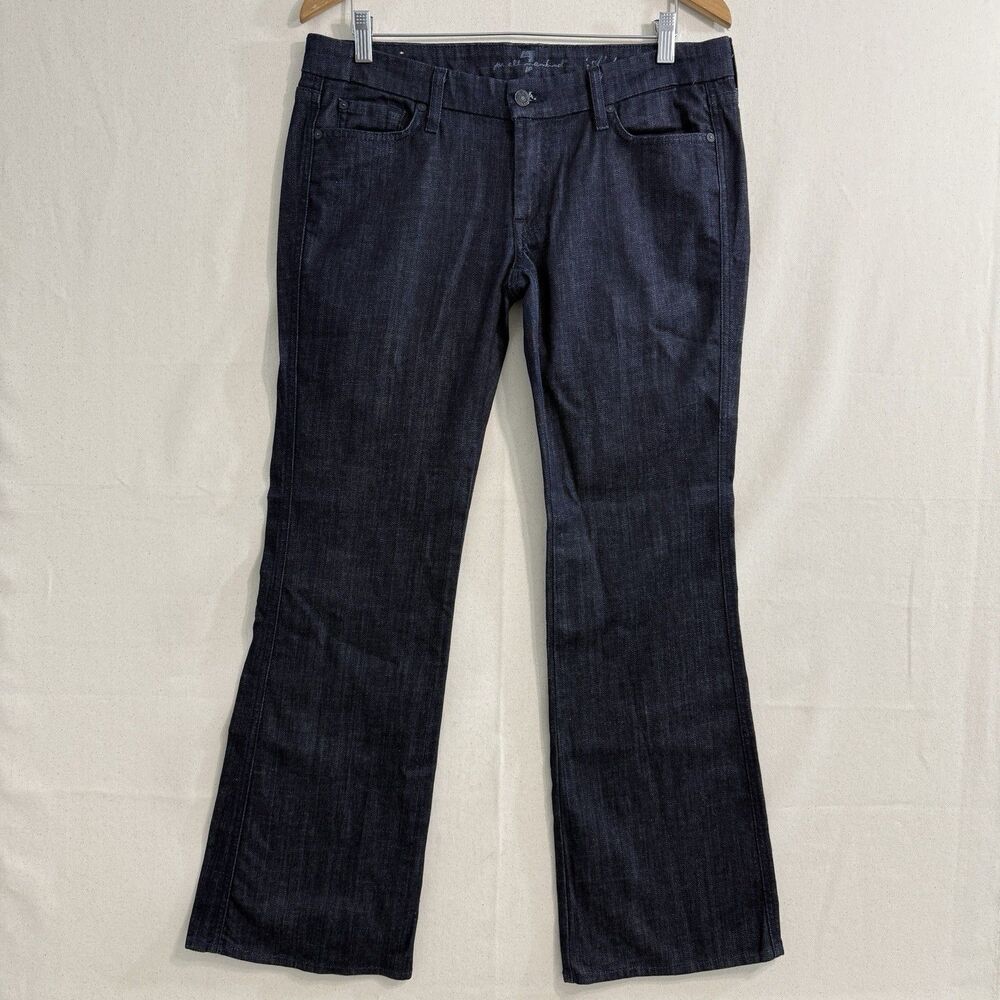 7 For All Mankind Lexie Bootcut Jeans Womens 31 Petite Dark Wash Low Rise